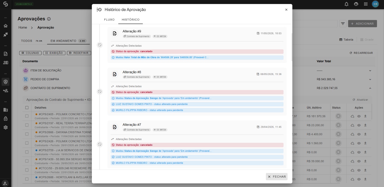 Tela do produto no desktop — Auditoria